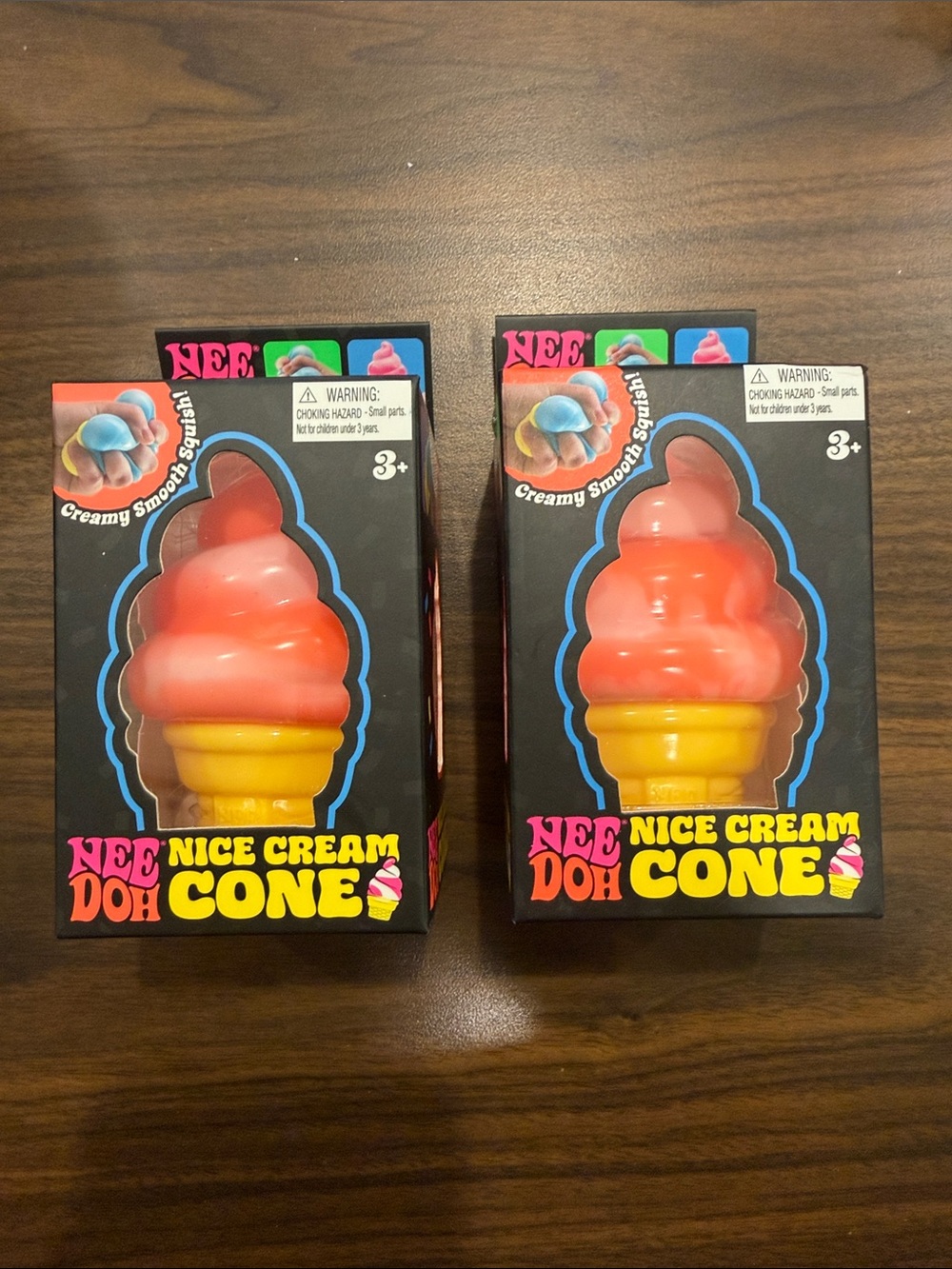 Viral Authentic Needoh Ice Cream Cone - Orange & Yellow Squishy